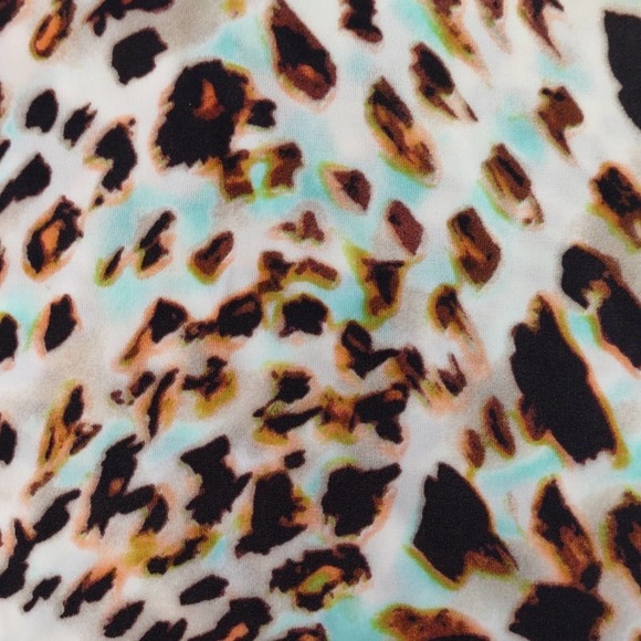 Victoria Secret Swim Push Up Tankini Top Agua Animal Print Tie Front 32 C - Picture 7 of 8